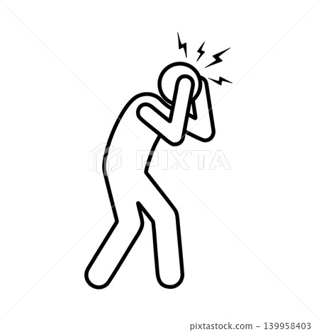 Headache line icon Headache line icon 139958403