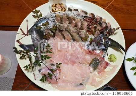 A colorful assortment of fresh sashimi A colorful assortment of fresh sashimi 139958665