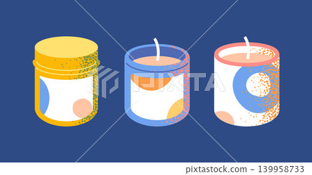 Geometric Glass Jar Candle Set Geometric Glass Jar Candle Set 139958733