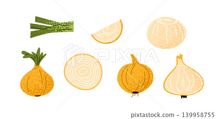 Onion Vegetable Slice Ingredient Set Onion Vegetable Slice Ingredient Set 139958755