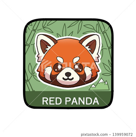 Cute icon illustration of a red panda Cute icon illustration of a red panda 139959072