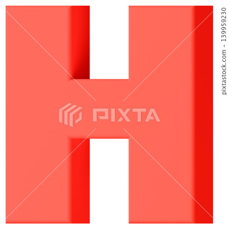 3D材質_字母_H_紅色 139959230