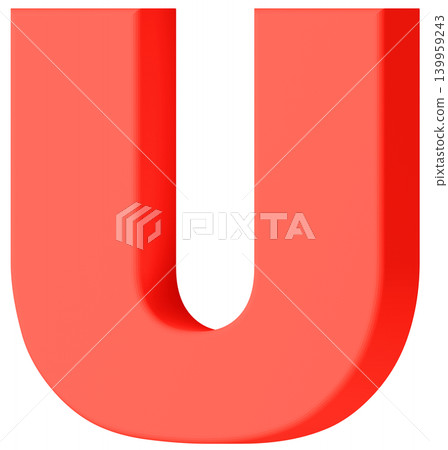 3D材質_字母_U_紅色 3D材質_字母_U_紅色 139959243