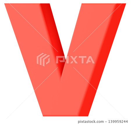 3D材質_字母_V_紅色 3D材質_字母_V_紅色 139959244