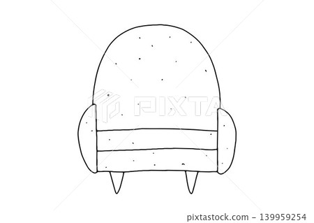 Doodle cozy armchair. Hand drawn furniture Doodle cozy armchair. Hand drawn furniture 139959254