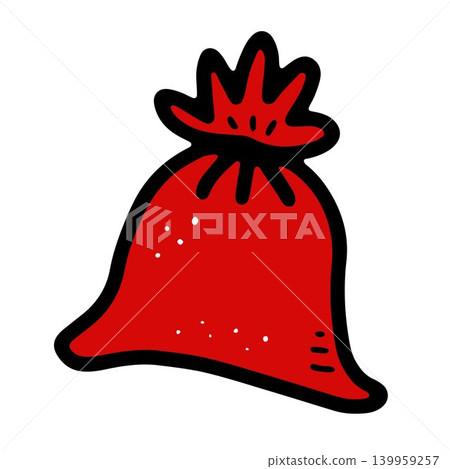 Doodle Santa Claus gift sack with snowflake ornament 139959257