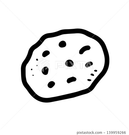 Doodle cookie with chocolate chips Vector illustration Doodle cookie with chocolate chips Vector illustration 139959266