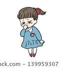 An illustration of a child in a school uniform unable to hold back tears. 139959307