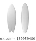 Set of white blank surfboard templates shown 139959480