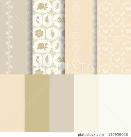 Neutral Botanical and Butterfly Digital Paper Set Neutral Botanical and Butterfly Digital Paper Set 139959638