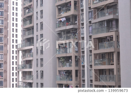 facade of a modern apartment building facade of a modern apartment building 139959673