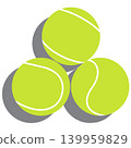 Flat design illustration of three tennis balls isolated on transparent background. 139959829