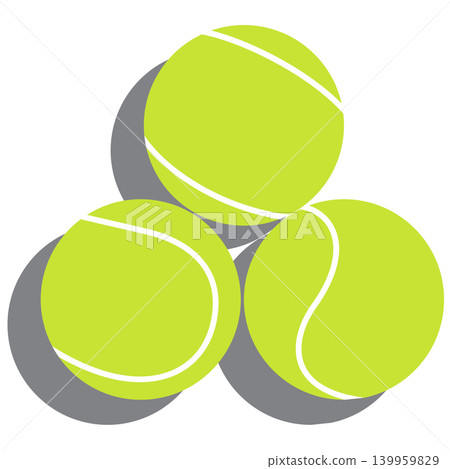 Flat design illustration of three tennis balls isolated on transparent background. Flat design illustration of three tennis balls isolated on transparent background. 139959829
