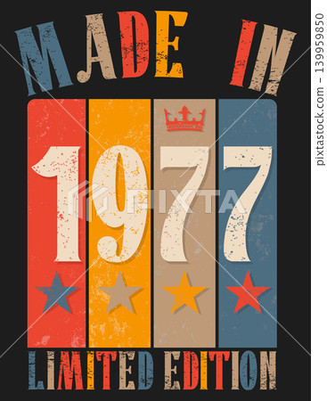 Vintage Retro Style 1977 Birthday Print 139959850