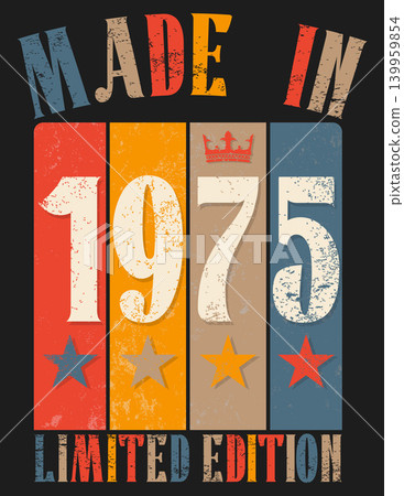 Vintage Retro Style 1975 Birthday Print 139959854