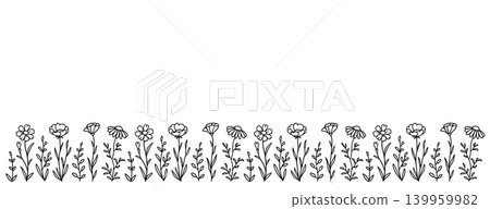 Seamless floral pattern with flowers, wildflowers bundle Seamless floral pattern with flowers, wildflowers bundle 139959982
