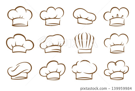 Food set chef cooking hats icons Food set chef cooking hats icons 139959984