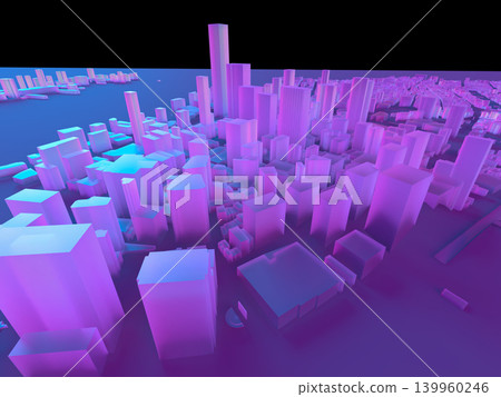 3D illustration of the Manhattan skyline in New York City 3D illustration of the Manhattan skyline in New York City 139960246
