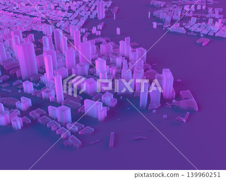 3D illustration of the Manhattan skyline in New York City 3D illustration of the Manhattan skyline in New York City 139960251