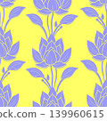 Seamless simple floral pattern with yellow and blue flowers, texture, design 139960615