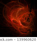 red abstract fractal pattern on black background, wallpaper, design 139960620