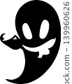 simple graphic drawing ghost, black silhouette, logo, design 139960626