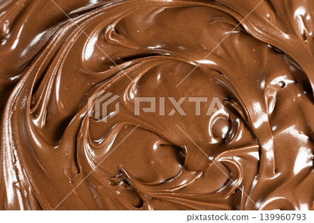 Creamy chocolate and nut spread texture for food background 139960793