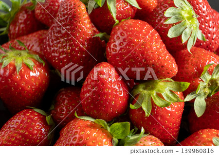 Pattern of juicy strawberries close up Pattern of juicy strawberries close up 139960816