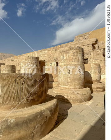 Medinet Habu, the mortuary temple of Ramesses III, located on the west bank of Luxor, Egypt. Medinet Habu, the mortuary temple of Ramesses III, located on the west bank of Luxor, Egypt. 139962138