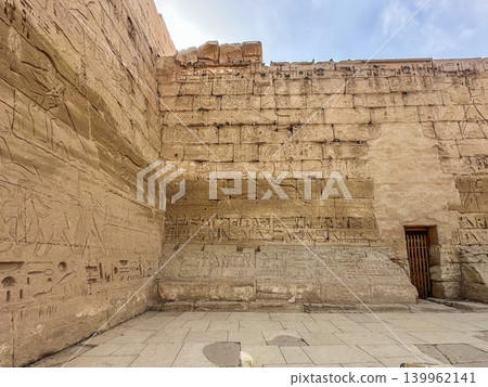 Medinet Habu, the mortuary temple of Ramesses III, located on the west bank of Luxor, Egypt. Medinet Habu, the mortuary temple of Ramesses III, located on the west bank of Luxor, Egypt. 139962141