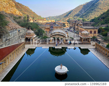 Galta Ji Temple complex in Jaipur, India Galta Ji Temple complex in Jaipur, India 139962169