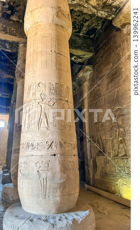Beautiful interiors and ancient hieroglyphs in the Temple of Seti I in Abydos, Egypt. Beautiful interiors and ancient hieroglyphs in the Temple of Seti I in Abydos, Egypt. 139962241