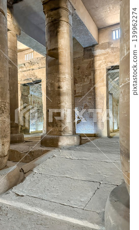 Beautiful interiors and ancient hieroglyphs in the Temple of Seti I in Abydos, Egypt. Beautiful interiors and ancient hieroglyphs in the Temple of Seti I in Abydos, Egypt. 139962274