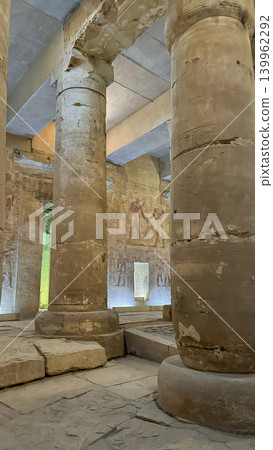 Beautiful interiors and ancient hieroglyphs in the Temple of Seti I in Abydos, Egypt. Beautiful interiors and ancient hieroglyphs in the Temple of Seti I in Abydos, Egypt. 139962292