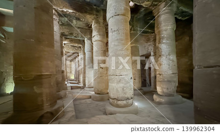 Beautiful interiors and ancient hieroglyphs in the Temple of Seti I in Abydos, Egypt. Beautiful interiors and ancient hieroglyphs in the Temple of Seti I in Abydos, Egypt. 139962304