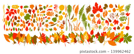 Large set of autumn leaves. hand drawn. Not AI, Vector illustration Large set of autumn leaves. hand drawn. Not AI, Vector illustration 139962462