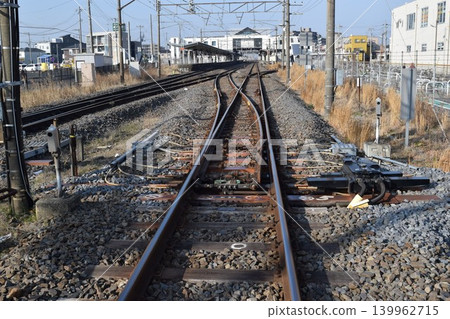 Railroad track branch point Railroad track branch point 139962715
