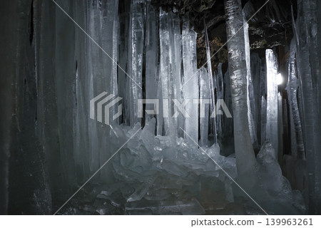 Mysterious ice formations spread across Narusawa Ice Cave in Yamanashi Prefecture Mysterious ice formations spread across Narusawa Ice Cave in Yamanashi Prefecture 139963261