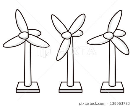 Wind turbine illustration set 139963783