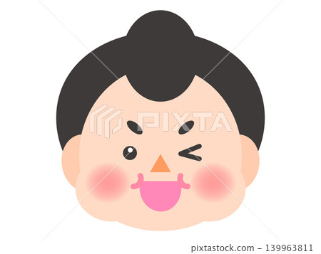 可愛的相撲選手臉部圖示插畫素材 5 可愛的相撲選手臉部圖示插畫素材 5 139963811