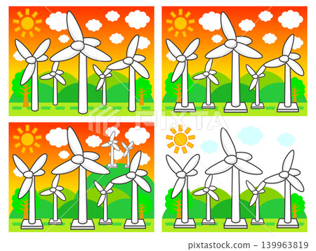 風力發電插圖素材集 2 139963819