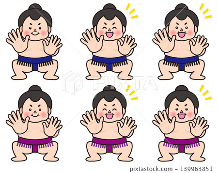 Cute Sumo Wrestler Illustration Set 3 139963851