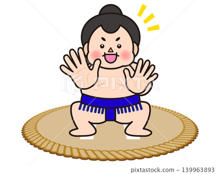 相撲選手在相撲台上的插圖 相撲選手在相撲台上的插圖 139963893