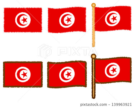 Tunisian flag illustration set 2 Tunisian flag illustration set 2 139963921