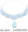 Light rain and clouds - Weather icon - Cute watercolor illustration Light rain and clouds - Weather icon - Cute watercolor illustration 139963993
