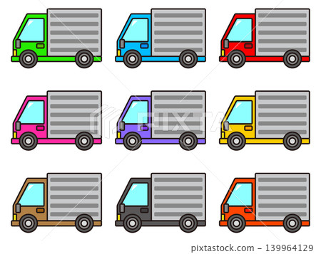 一套簡單的卡車插圖素材 一套簡單的卡車插圖素材 139964129