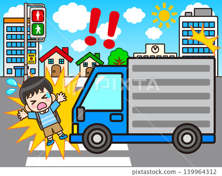圖解:一名男孩在道路上發生交通事故(2) 圖解:一名男孩在道路上發生交通事故(2) 139964312