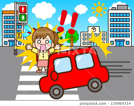 Illustration of a girl involved in a traffic accident on the road (3) Illustration of a girl involved in a traffic accident on the road (3) 139964314