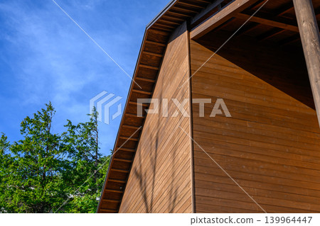 Wooden architecture and blue sky Wooden architecture and blue sky 139964447