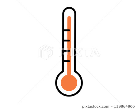 Medical thermometer with orange liquid vector illustration. Fever check, weather forecast, climate change, healthcare services, diagnostic tools, industrial use. Temperature gauge with scale 139964900